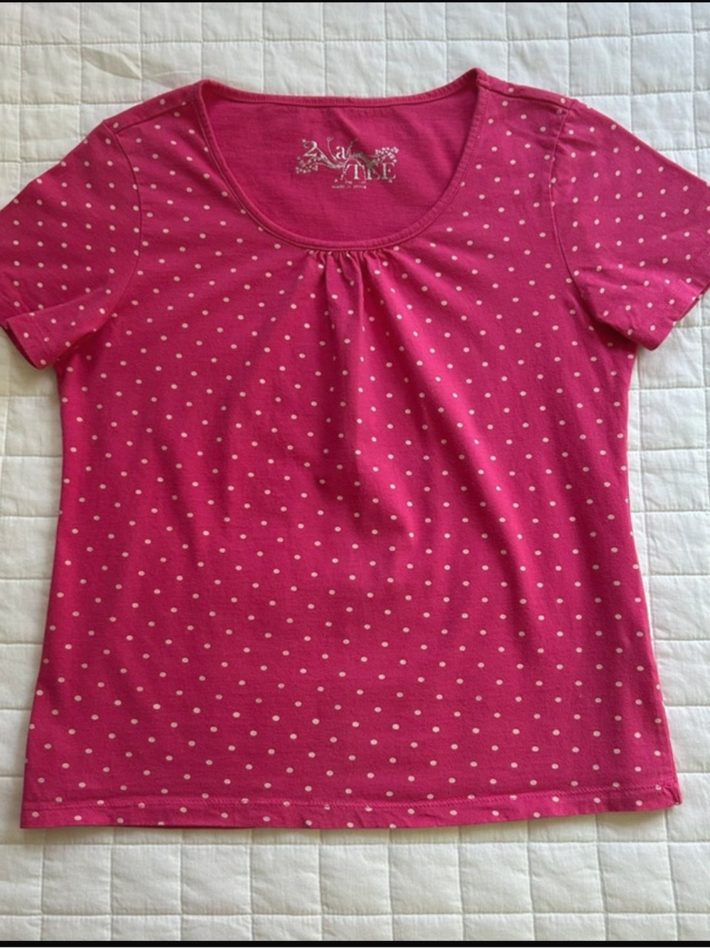 Pink Polka Dot Blouse Petite Medium